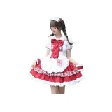 Красная клетка Платье + Нарукавники + Бант + Головной убор + Апрон