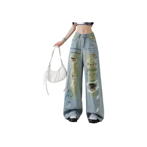 POPO.INFO Blue Women's Jeans POPO.INFO Синий Женские Джинсы