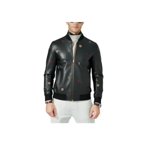 Raidy Boer Кожа Куртка Мужская Черная