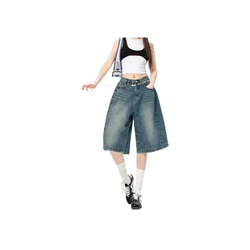 SRCG Винтажные синие женские джинсовые шорты