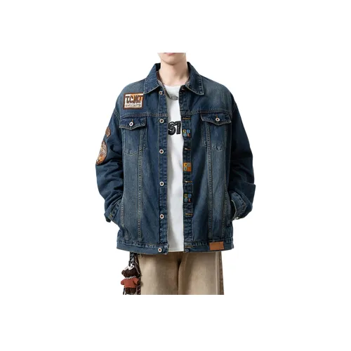 GANGZAI Синий Унисекс Джинсовые куртки