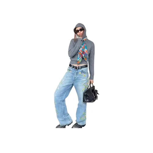 YGHOME OFFICIAL Синий Унисекс Джинсы