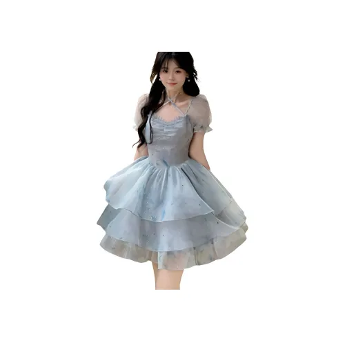 YICHEN Короткое платье с короткими рукавами женское