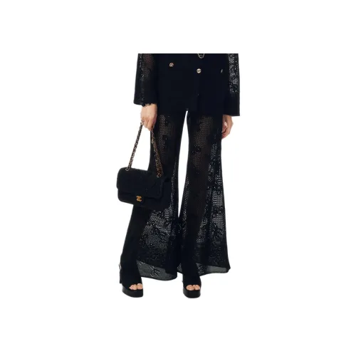 CHANEL 24 Весенний Летний Новый Приход Повседневные Брюки Женские Черные