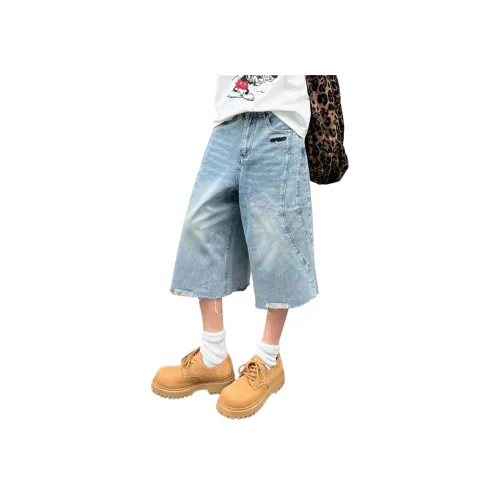 PISYPOX Светло-синий Унисекс Джинсовые шорты