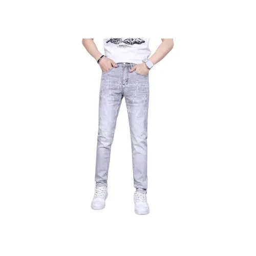 VUAS Лето Джинсы Slim Fit С подворотом Унисекс