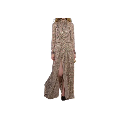 CHANEL 25A Длинное платье с длинными рукавами женское