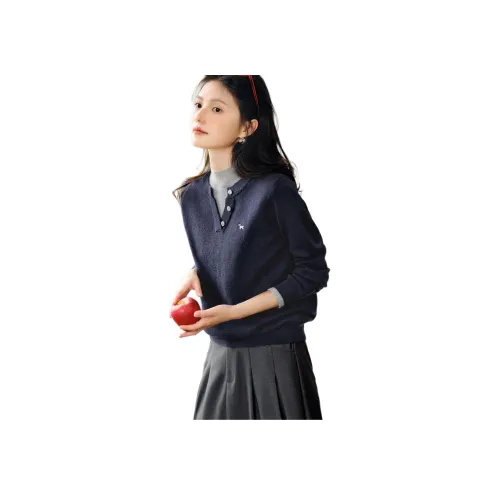 XWI Темно-синий и Светло-серый Женский Трикотаж