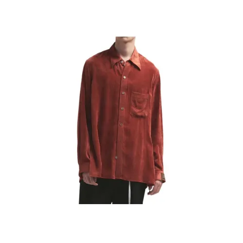 BED J.W. FORD Red Men's Shirts BED J.W. FORD Красные Мужские Рубашки