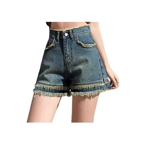 Lan Miao J204 Винтажные синие женские джинсовые шорты