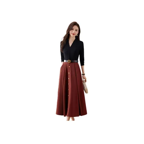 Kangaroo Длинное платье с длинными рукавами для женщин