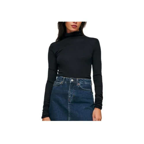 REFORMATION FAITH Regenerative Merino Облегающий Водолазка Женская Черный