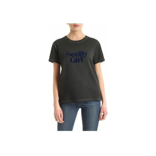 See By Chloe Стандартная футболка женская темно-зеленая