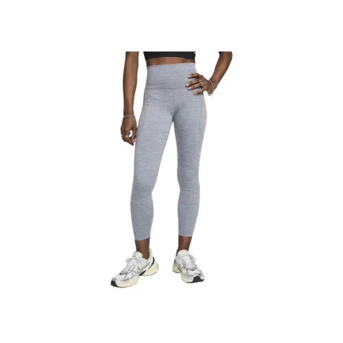 Nike Высокие 7 8 Леггинсы с карманами Женские Серые