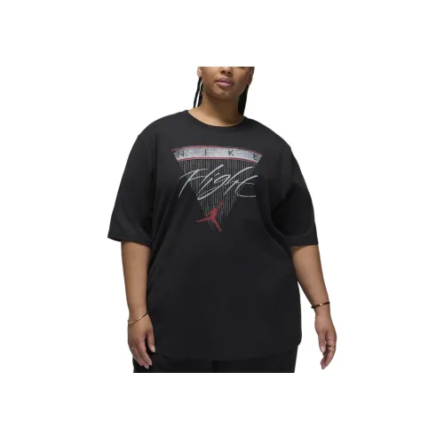 Jordan Flight Heritage T-Shirt Женская Черная Спортивная Красная