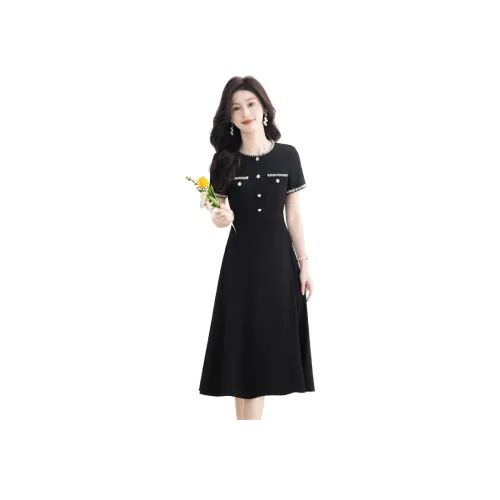Cypress House Black Женские Короткие Платья с Рукавами