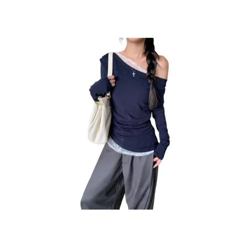 MUCCHIC Темно-синие женские футболки T