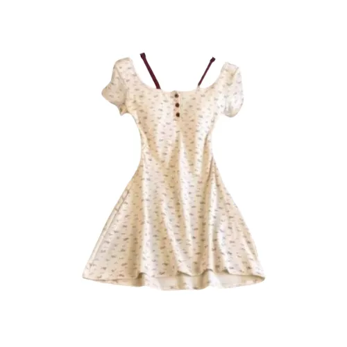 KEAB Короткий рукав Платье Женское Многоцветное