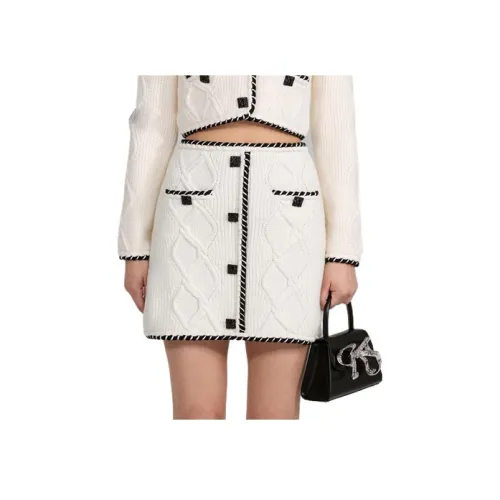 Self Портрет Повседневные короткие юбки Женские цвет слоновой кости