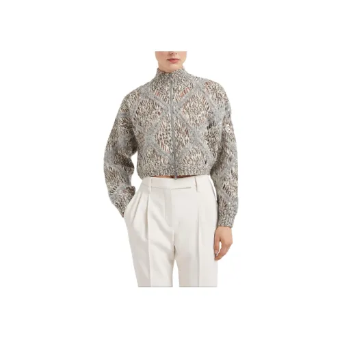 BRUNELLO CUCINELLI FW24 Трикотаж Женский Светло-Серый