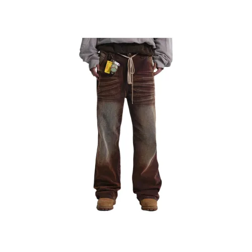 Merge Lab. Джинсы Унисекс Пламя Коричневый