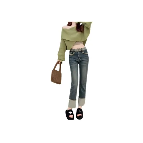 Wooden Rabbit Винтажные синие женские джинсы