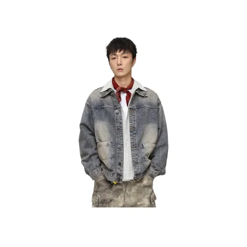 SONGS ALONG Деним Куртка Унисекс Желтый Грязь