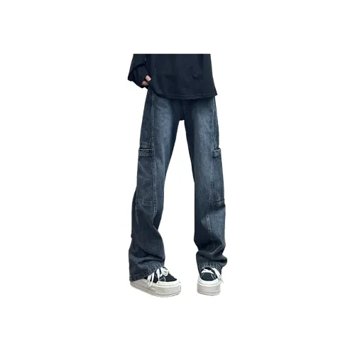 DEAR BETSY Темно-синие унисекс джинсы