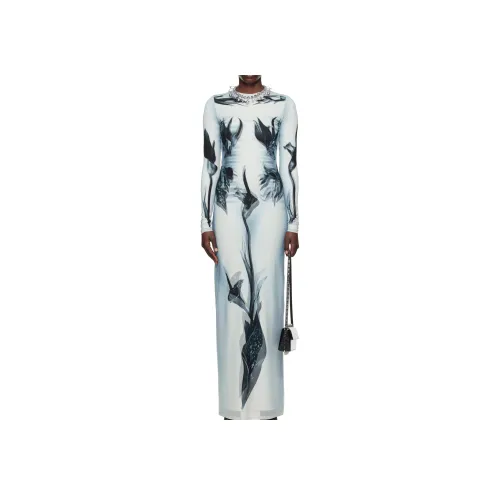 Jean Paul Gaultier Серое Женское Длинное Платье с Рукавами