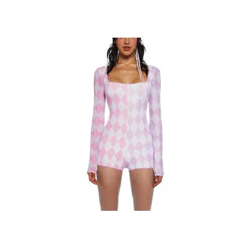 Dolls Kill Sugar Thrillz Put On A Show Сетчатый Комбинезон Romper Комбинезон Женский MULTI Многоцветный