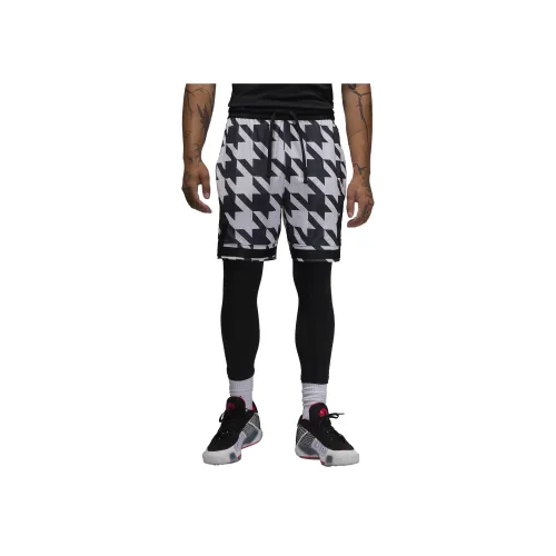 Джордан SportDri Форма Ромб С принтом Шорты Повседневные Унисекс Белый Черный