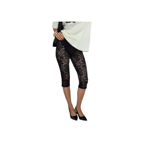 PRINCESS POLLY SOTO LACE CAPRIS Leggings Женские Черный Черный