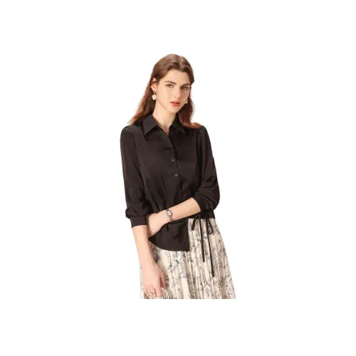 FENHONGMALI Черные Женские Рубашки