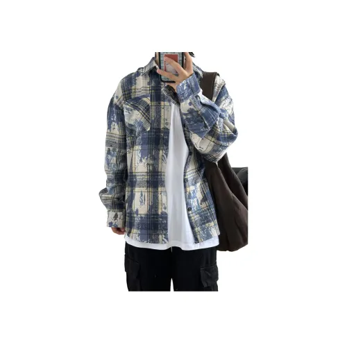 REXSHION Американский уличный стиль Мягкая кожа Дружелюбный Длинный рукав Рубашка Унисекс