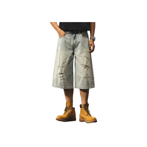 JIELEINUO Синие унисекс джинсовые шорты