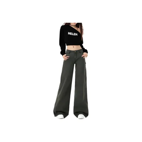 HELEH Армия Зеленый Женские Джинсы