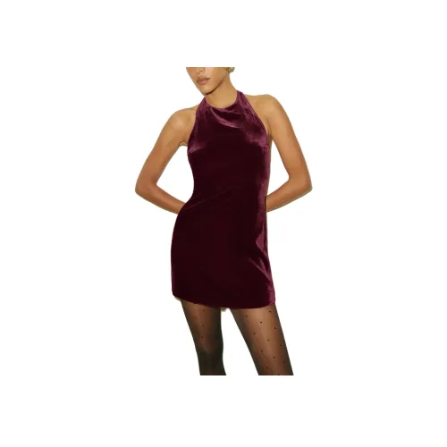 Reformation Avielle Вельветовое Платье Без Рукавов Женское Бордовое