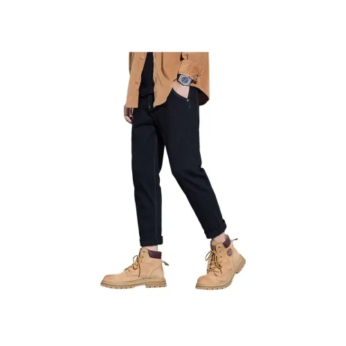 YUQIAN Черные брюки Ankle-length для мужчин джинсы