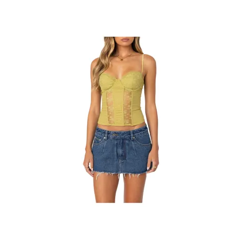 Edikted Avena Linen LOOK Lacey Corset Топ на бретелях Женские