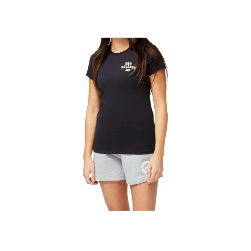 New Balance совместный бренд Спортивный и досуг Стандартная футболка Женская Черная