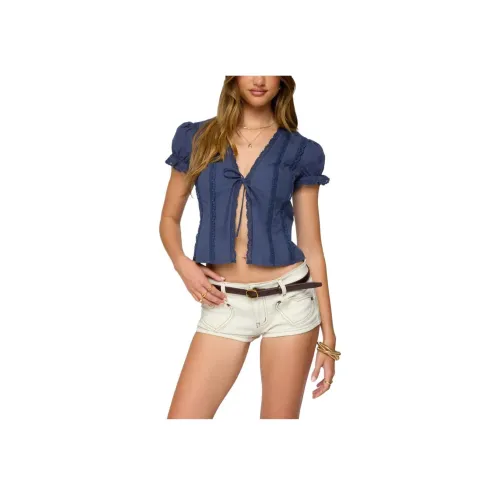 Edikted Хлопок Lacey Галстук Передний Топ Рубашка Женская