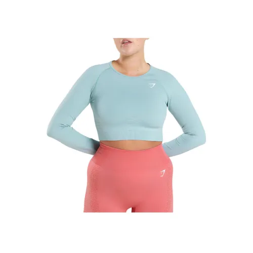 GYMSHARK T-рубашка Женская Жемчужно-синий Mudstone Серый