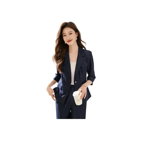Mo Han Yi Mei Бизнес-костюм женский темно-синий