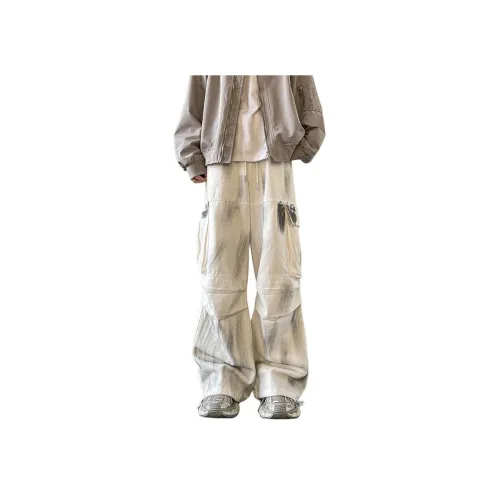 W7H1 Белые унисекс повседневные брюки