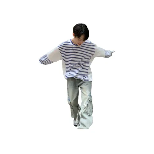 Freshclean Синие полосы Цветочный Унисекс T-рубашки