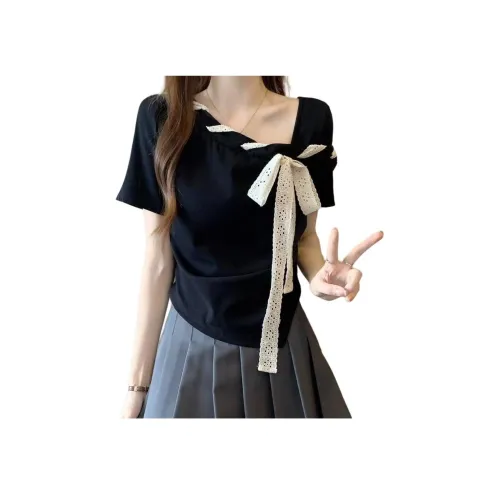 NHZN Черные Женские T-рубашки