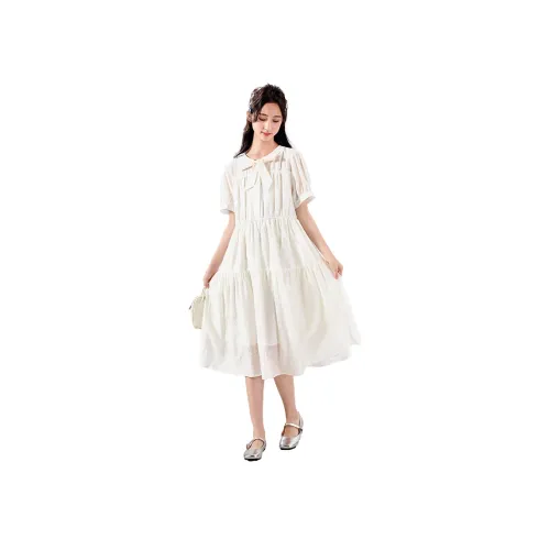 MUANMU Бежевые Платья для школьниц