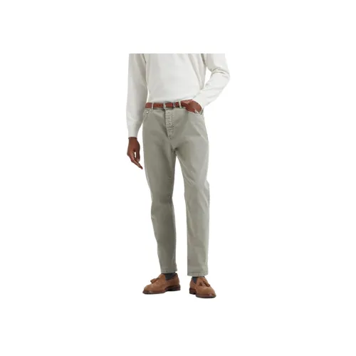 BRUNELLO CUCINELLI Армейский зеленый Мужские Джинсы