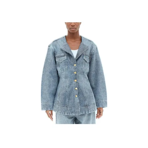 GANNI Джинсовая куртка женская синяя