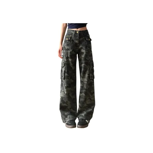 GANGZAI Камуфляж Унисекс Джинсы